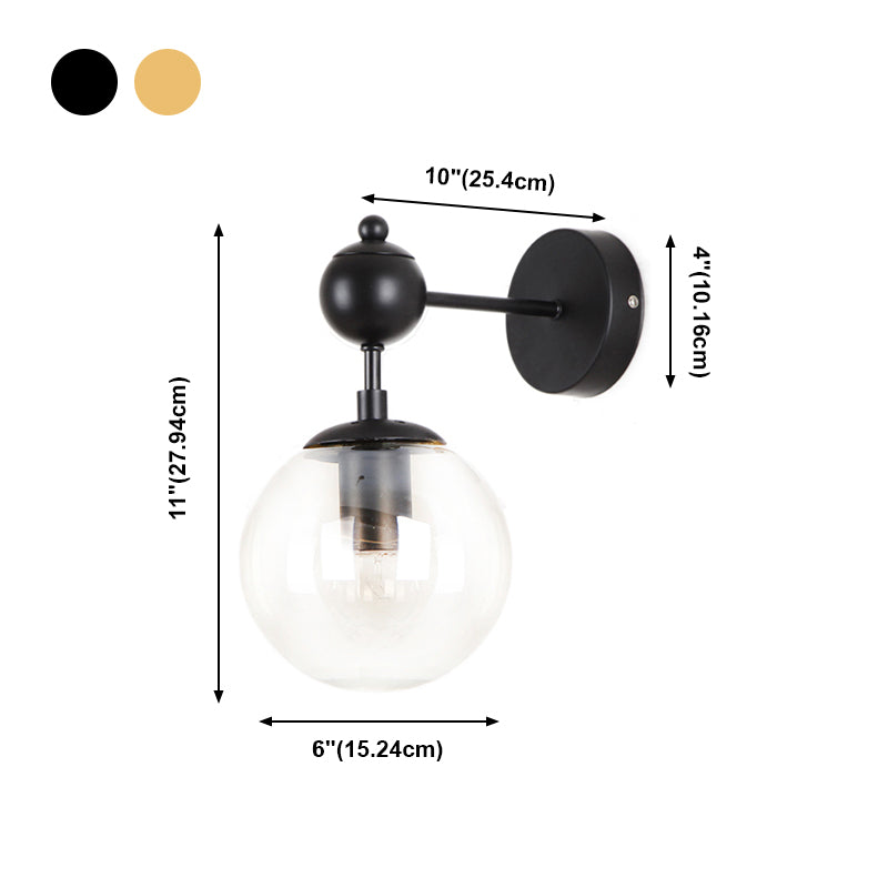 Moderne Stil kugelförmiger Wandmontaglampe Metall 1 Lichtwandbeleuchtung Ideen