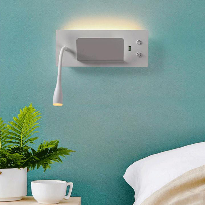 Moderner Stil Geometrischer Wandmontagelampe Metall 2 Lichter Lesen Wandlampe