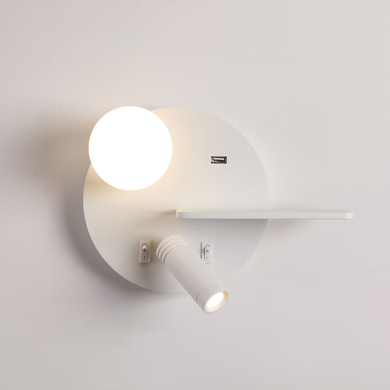 Moderner Stil Geometrischer Wandmontagelampe Metall 2 Lichter Lesen Wandlampe