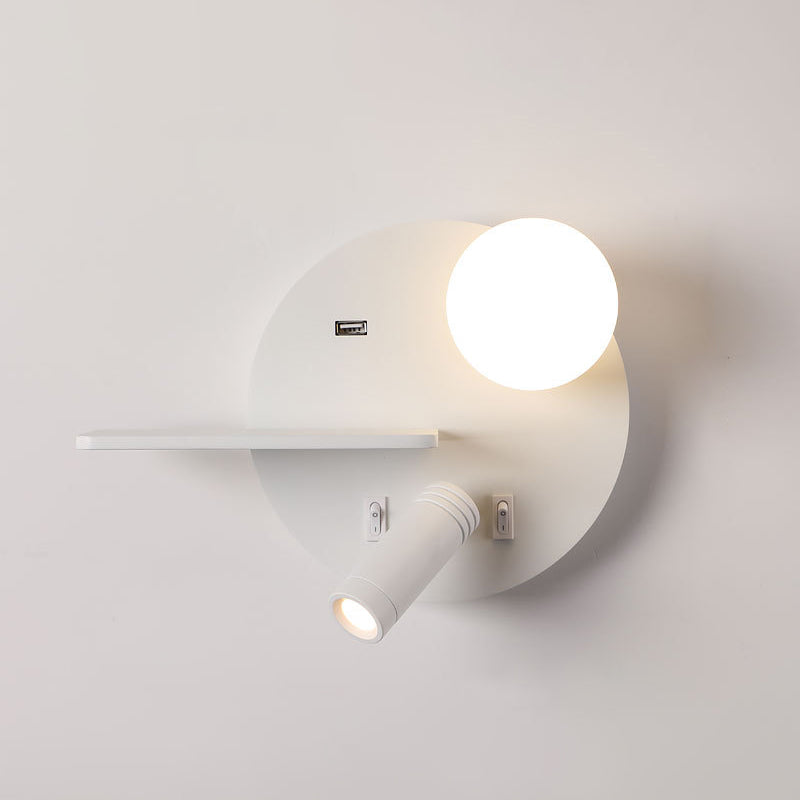 Moderner Stil Geometrischer Wandmontagelampe Metall 2 Lichter Lesen Wandlampe