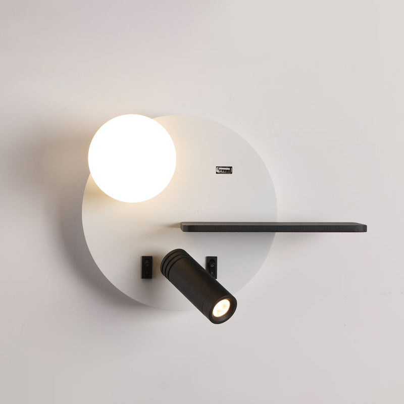 Moderner Stil Geometrischer Wandmontagelampe Metall 2 Lichter Lesen Wandlampe