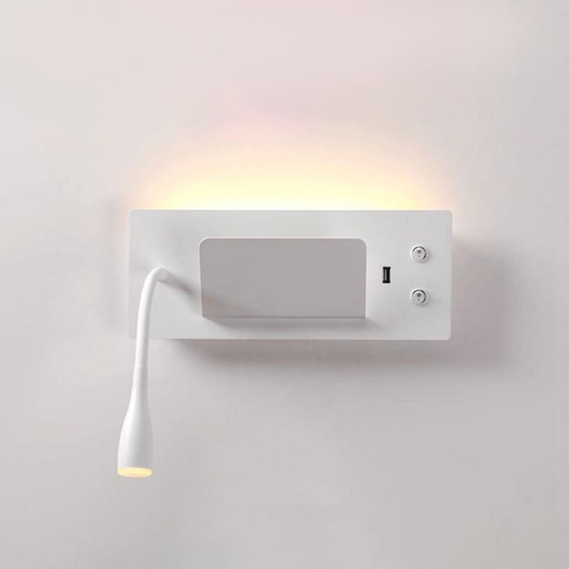 Moderner Stil Geometrischer Wandmontagelampe Metall 2 Lichter Lesen Wandlampe