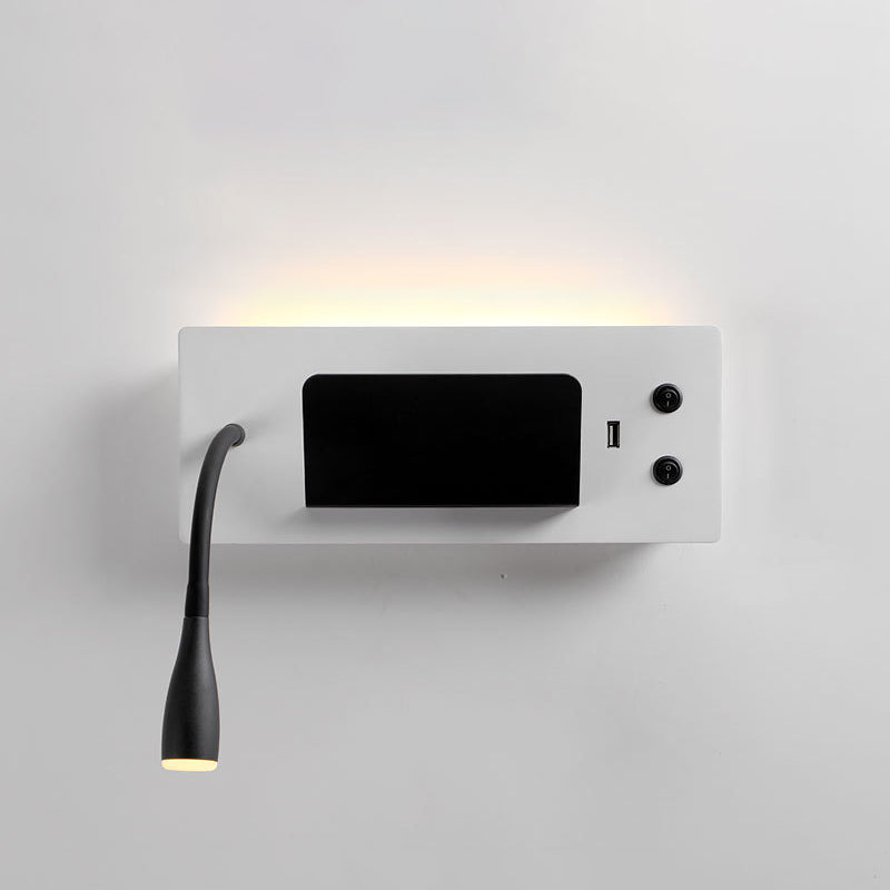 Moderner Stil Geometrischer Wandmontagelampe Metall 2 Lichter Lesen Wandlampe