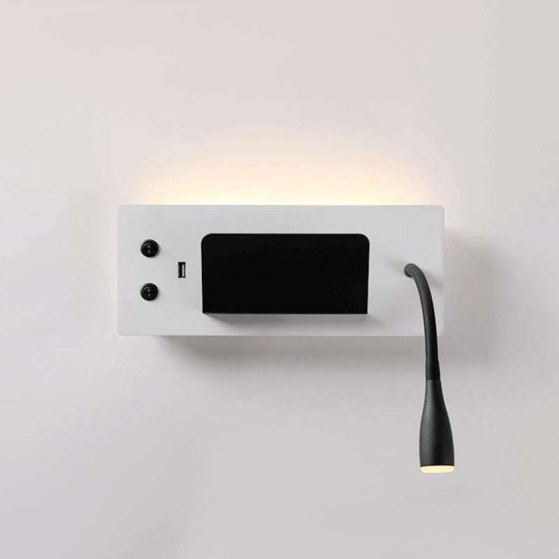 Moderner Stil Geometrischer Wandmontagelampe Metall 2 Lichter Lesen Wandlampe