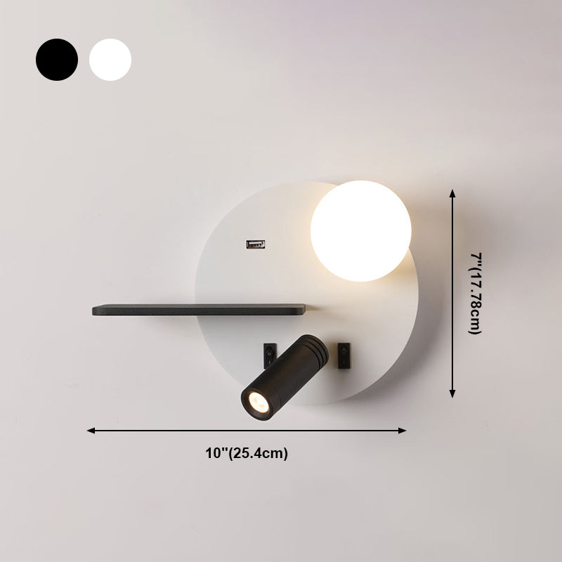 Moderner Stil Geometrischer Wandmontagelampe Metall 2 Lichter Lesen Wandlampe