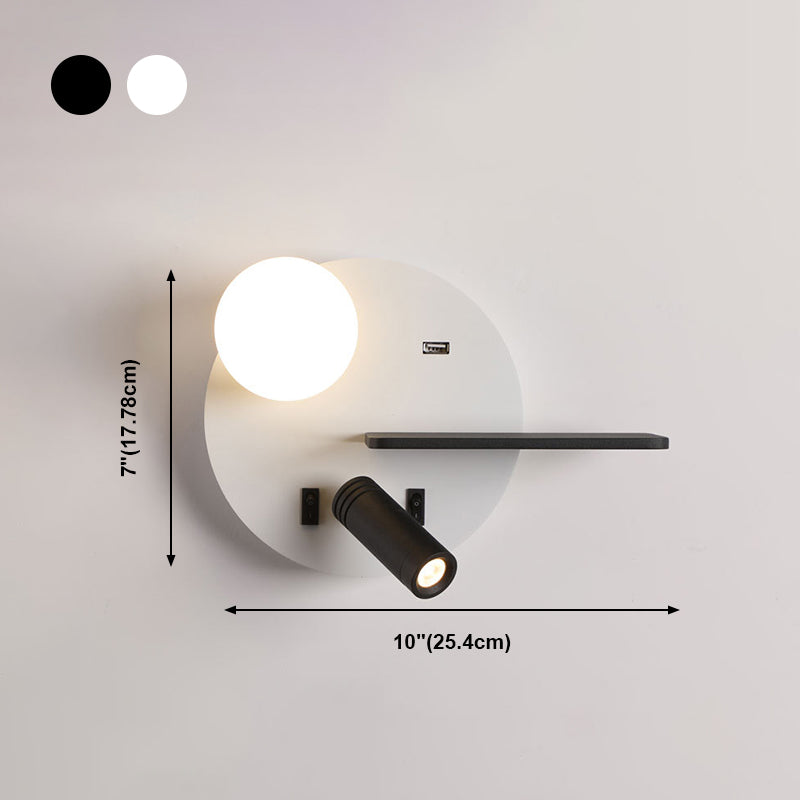 Moderner Stil Geometrischer Wandmontagelampe Metall 2 Lichter Lesen Wandlampe