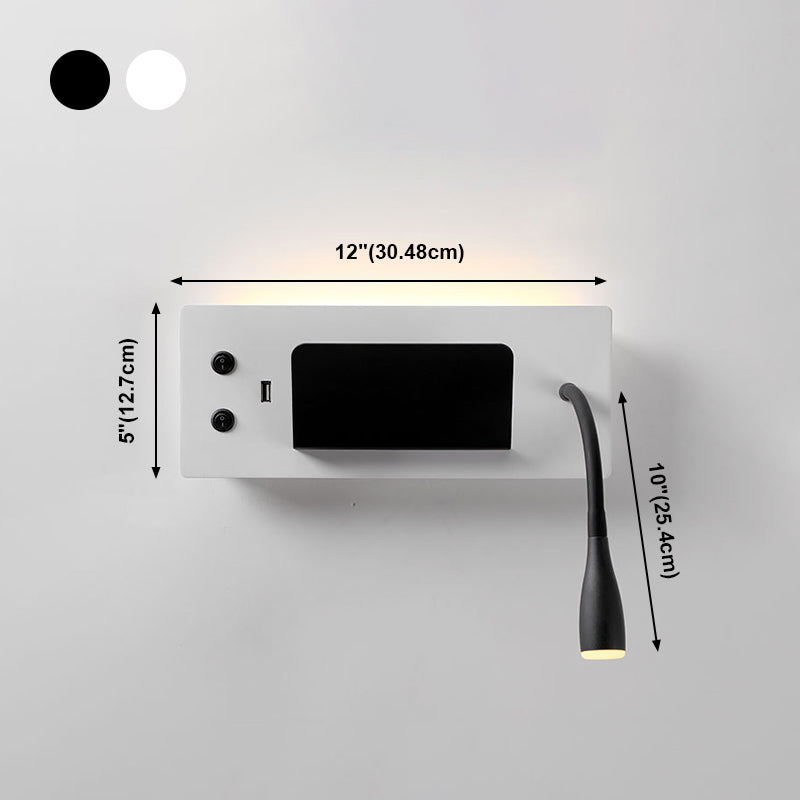 Moderner Stil Geometrischer Wandmontagelampe Metall 2 Lichter Lesen Wandlampe