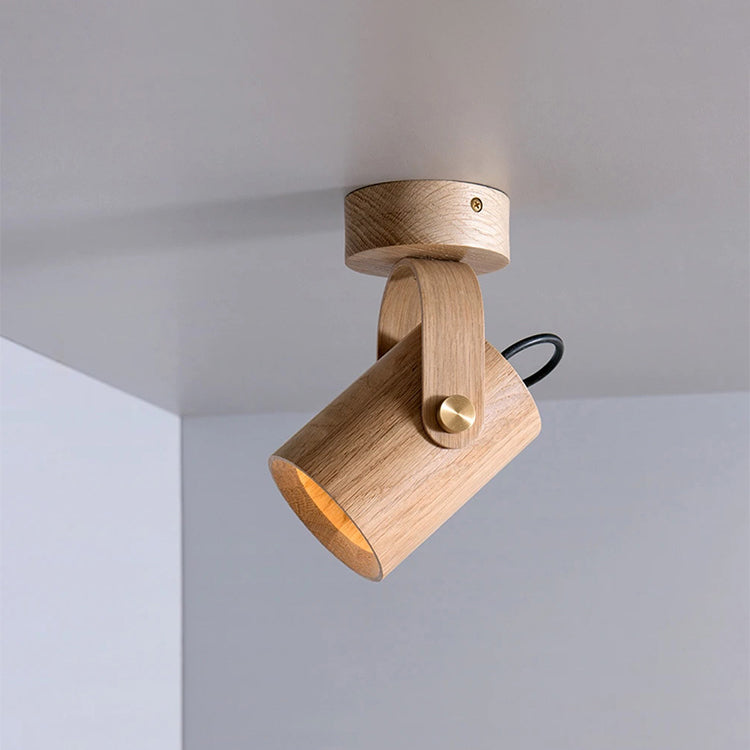 Moderne Stilzylinderwand -Lampen Holz 1 Lichtwandbeleuchtung Armaturen
