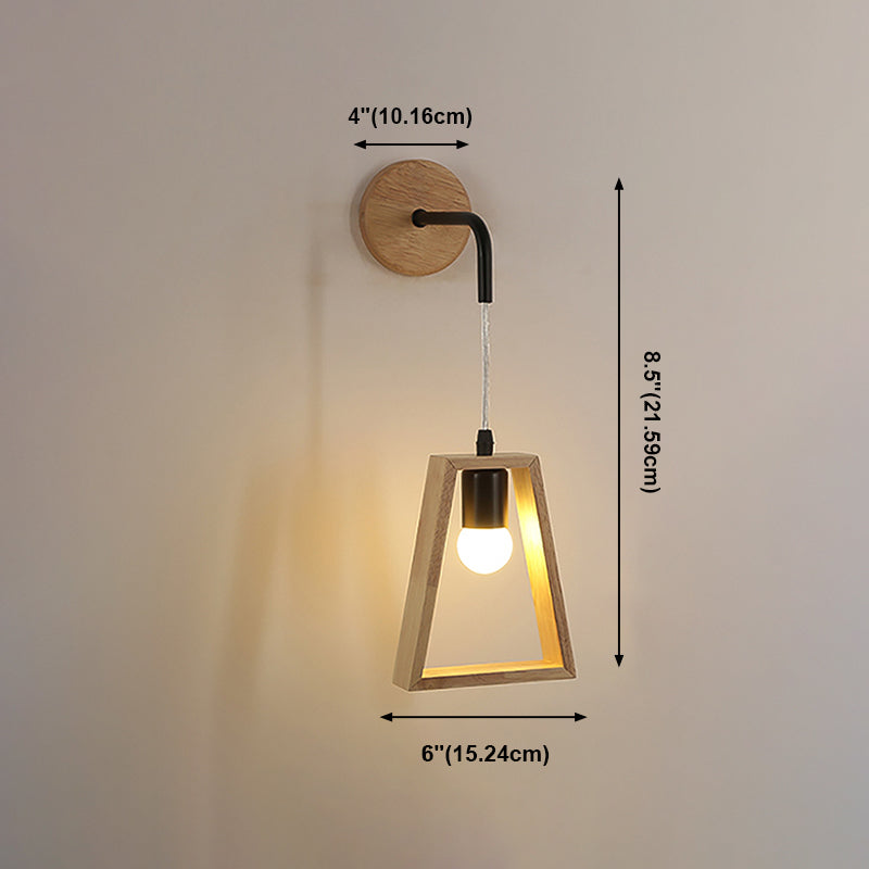 Moderne Stil Geometrische Wandlampen Holz 1 Lichtwandbeleuchtung Armaturen