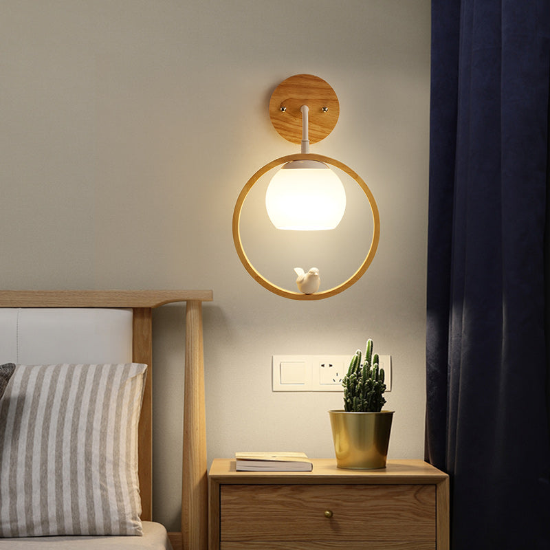 Moderne Kugelwandmontaglampen Holz 1 Lichtwandbeleuchtung Armaturen