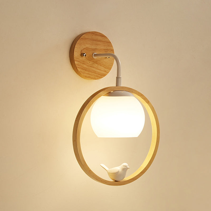 Moderne Kugelwandmontaglampen Holz 1 Lichtwandbeleuchtung Armaturen