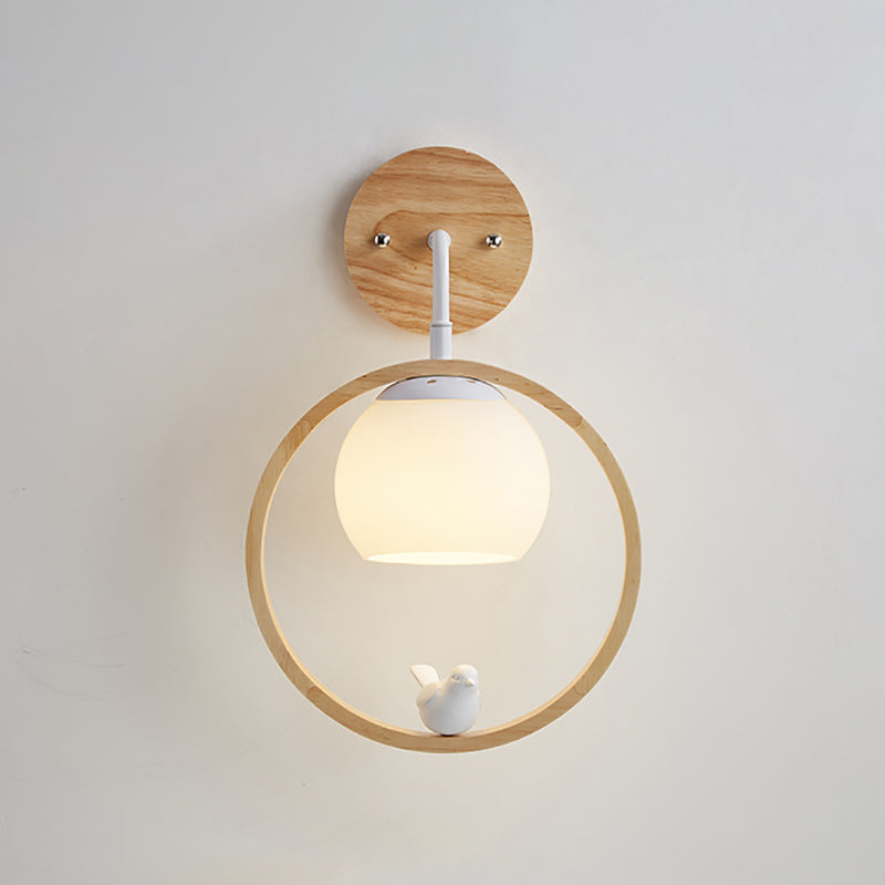 Moderne Kugelwandmontaglampen Holz 1 Lichtwandbeleuchtung Armaturen