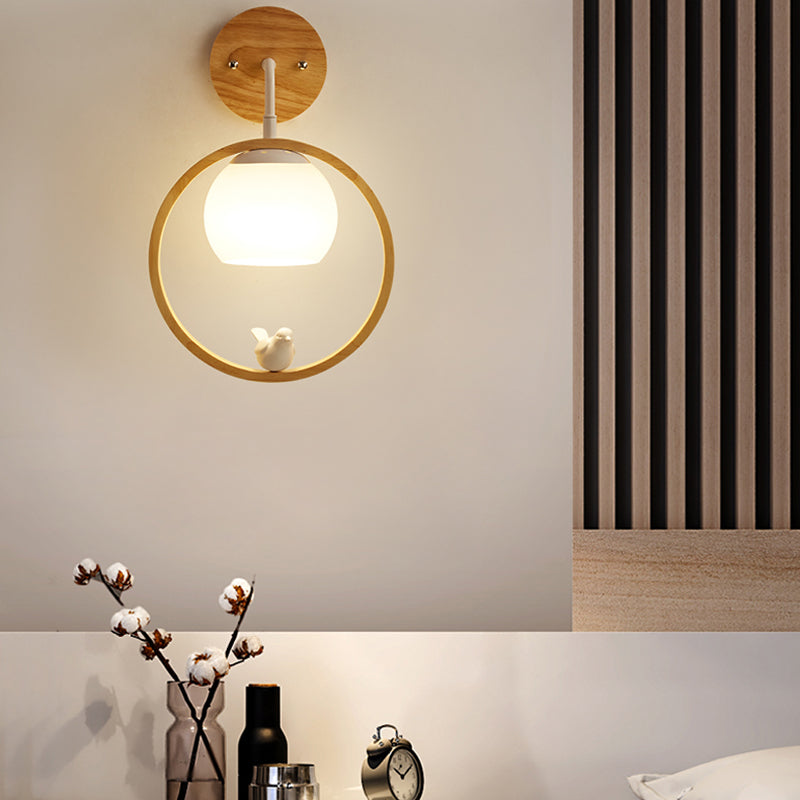 Moderne Kugelwandmontaglampen Holz 1 Lichtwandbeleuchtung Armaturen