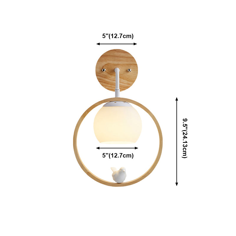 Moderne Kugelwandmontaglampen Holz 1 Lichtwandbeleuchtung Armaturen