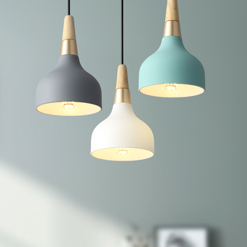 Bowl Shade Hanging Lighting Modern Macaron Style Metal 1 Pendante légère POUR POUR CAFE