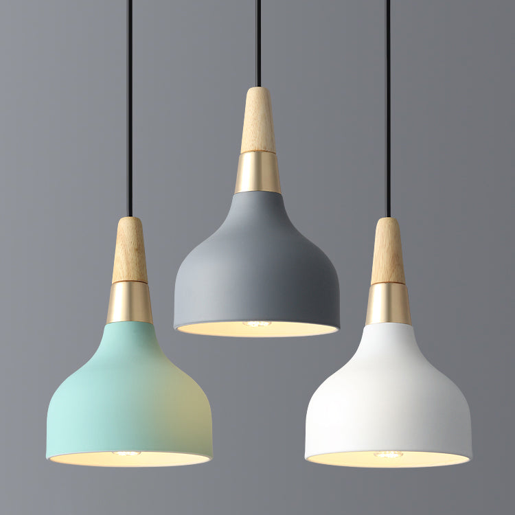 Bowl Shade Hanging Lighting Modern Macaron Style Metal 1 Pendante légère POUR POUR CAFE