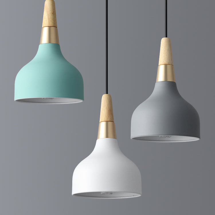 Bowl Shade Hanging Lighting Modern Macaron Style Metal 1 Pendante légère POUR POUR CAFE