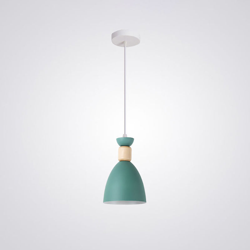 Bowl Shade Hanging Lighting Modern Macaron Style Metal 1 Light Hanging Lamping For Shop