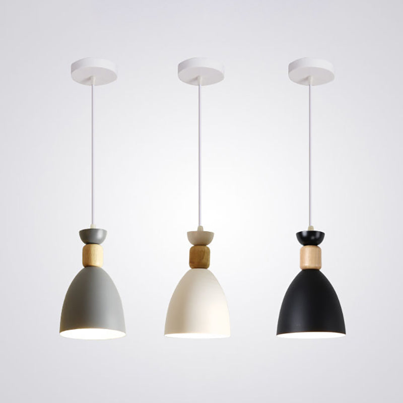 Bowl Shade Hanging Lighting Modern Macaron Style Metal 1 Light Hanging Lamping For Shop