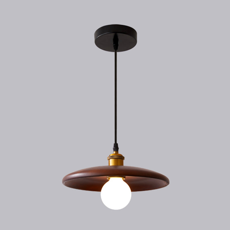 Pot Cover Shade Hanging Lighting Modern Style Bois massif 1 pendentif léger pour séjour à domicile