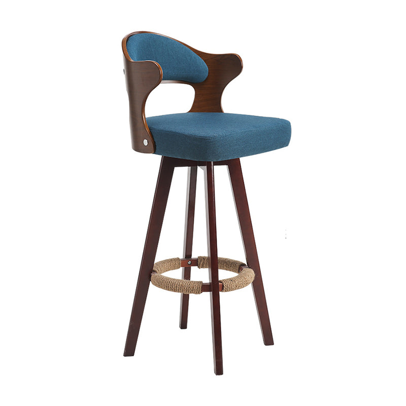 Nordic Style Counter and Bar Stool Backrest Solid Wood Upholstered Counter Chair
