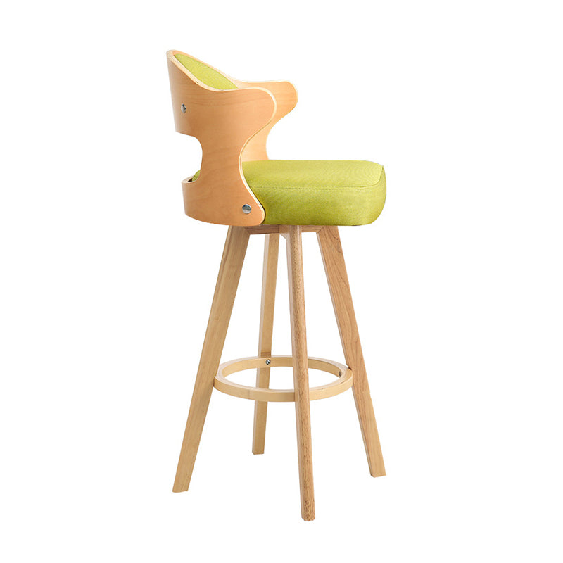Nordic Style Counter and Bar Stool Backrest Solid Wood Upholstered Counter Chair