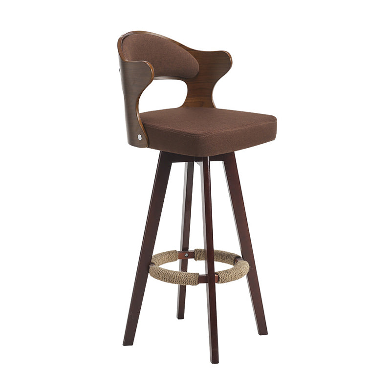 Nordic Style Counter and Bar Stool Backrest Solid Wood Upholstered Counter Chair