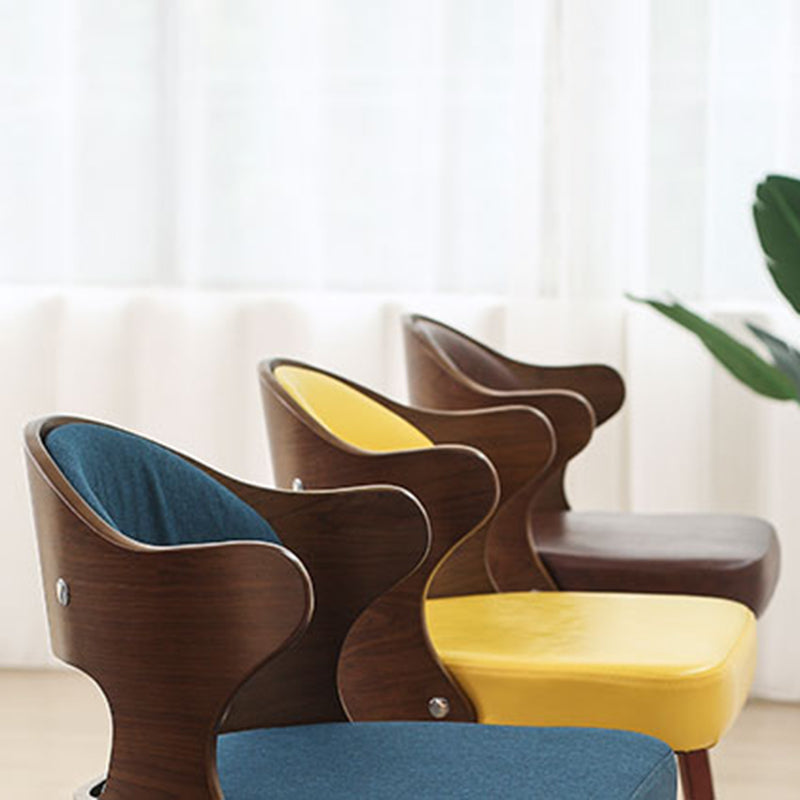 Nordic Style Counter and Bar Stool Backrest Solid Wood Upholstered Counter Chair