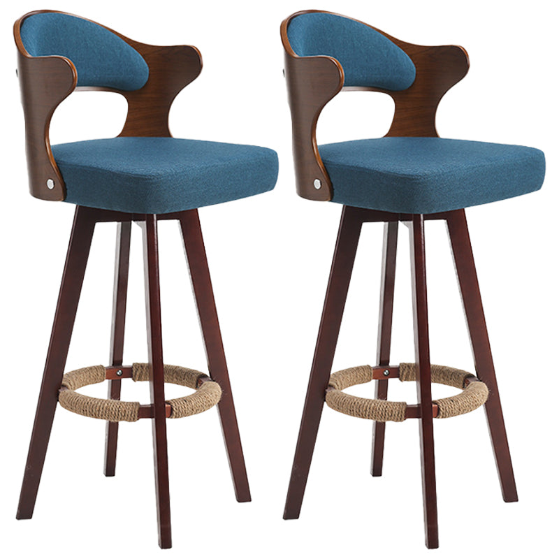Nordic Style Counter and Bar Stool Backrest Solid Wood Upholstered Counter Chair