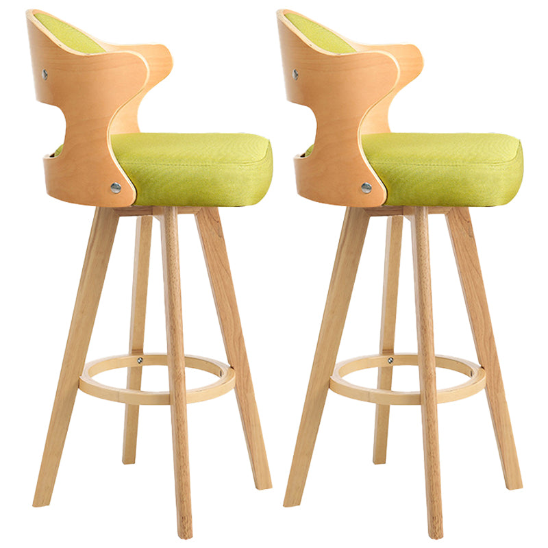 Nordic Style Counter and Bar Stool Backrest Solid Wood Upholstered Counter Chair