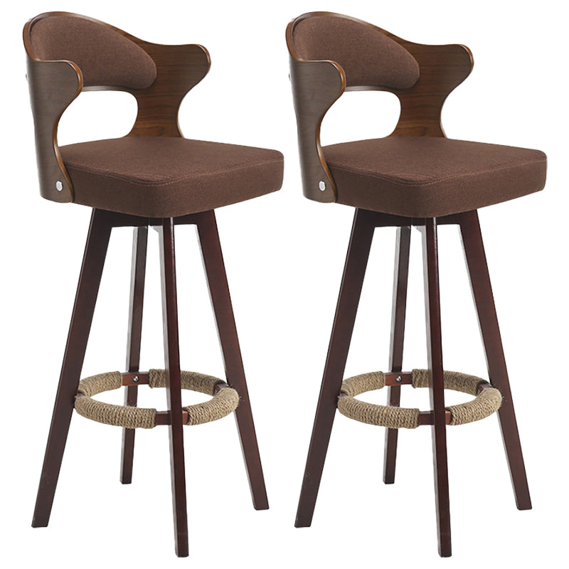 Nordic Style Counter and Bar Stool Backrest Solid Wood Upholstered Counter Chair