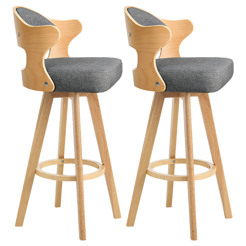 Nordic Style Counter and Bar Stool Backrest Solid Wood Upholstered Counter Chair