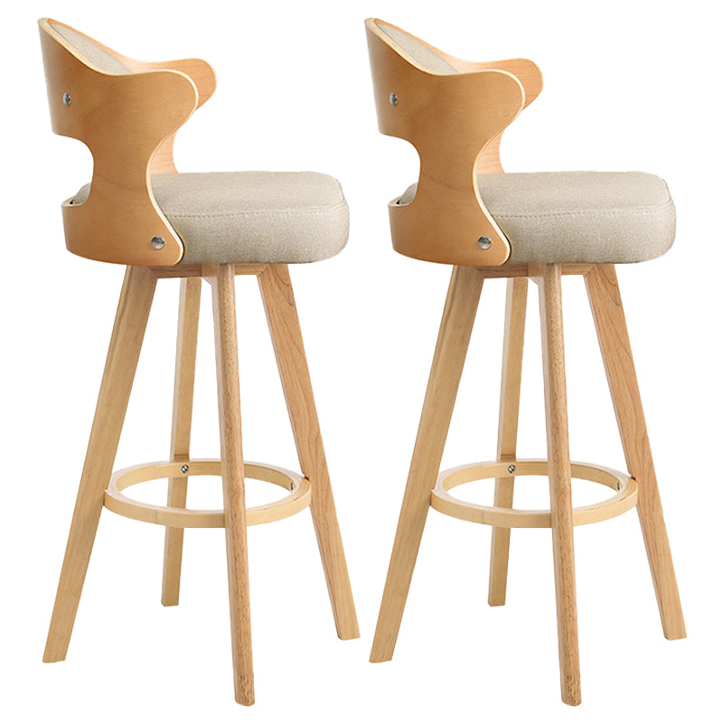 Nordic Style Counter and Bar Stool Backrest Solid Wood Upholstered Counter Chair