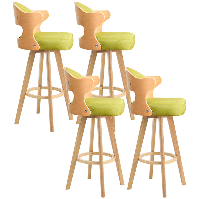 Nordic Style Counter and Bar Stool Backrest Solid Wood Upholstered Counter Chair