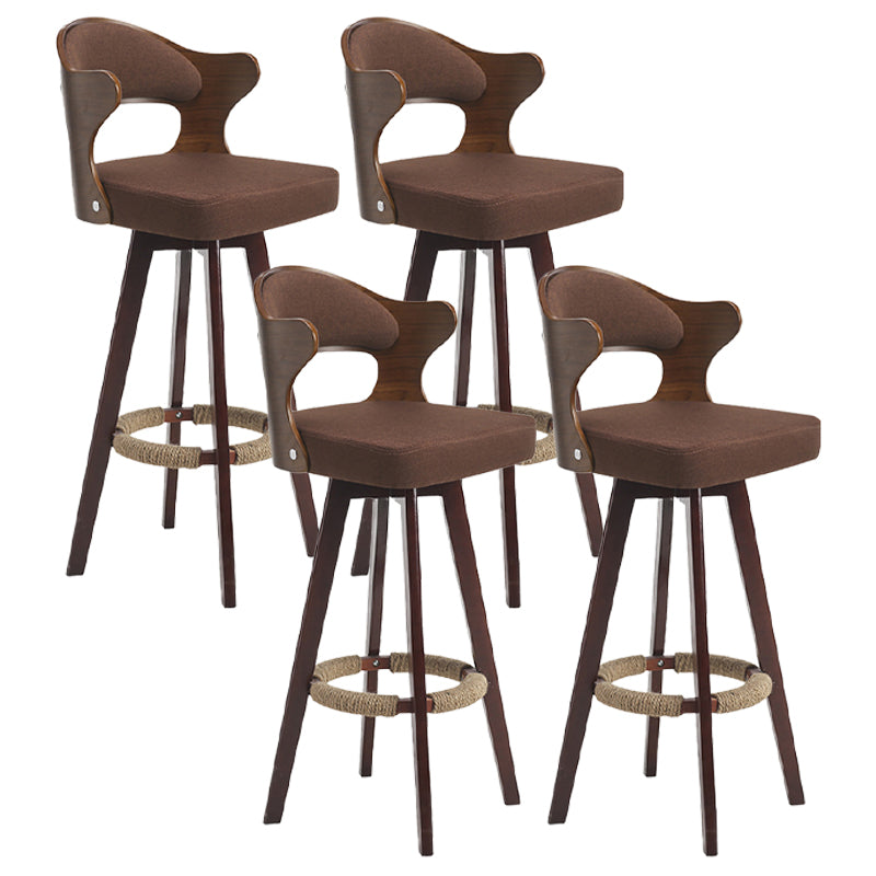 Nordic Style Counter and Bar Stool Backrest Solid Wood Upholstered Counter Chair