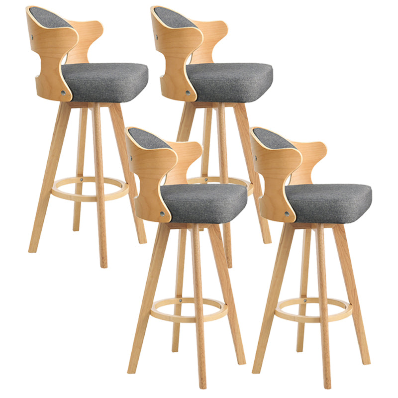 Nordic Style Counter and Bar Stool Backrest Solid Wood Upholstered Counter Chair