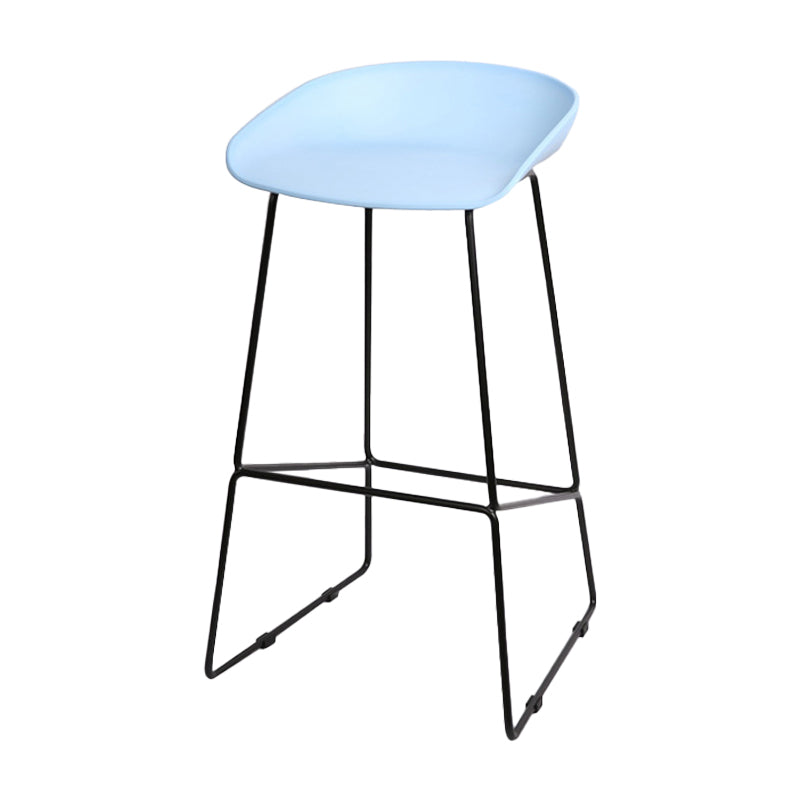 Industrial Indoor Barstool Iron Simple Tall Stool with Plastic Seat
