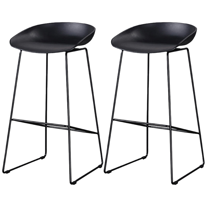 Industrial Indoor Barstool Iron Simple Tall Stool with Plastic Seat