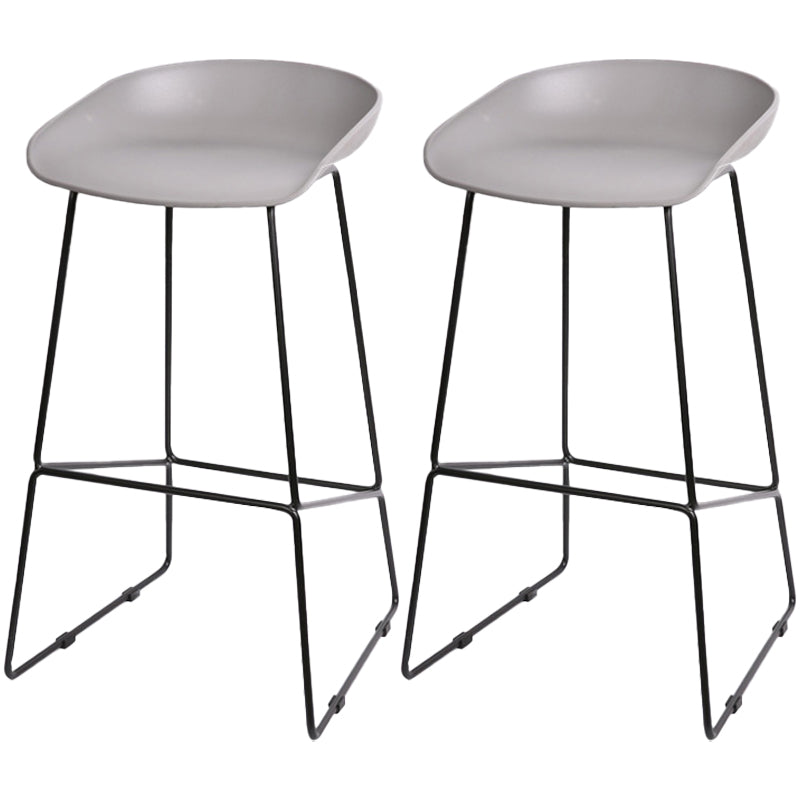 Industrial Indoor Barstool Iron Simple Tall Stool with Plastic Seat