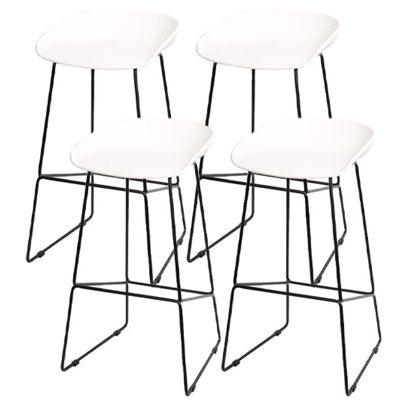 Industrial Indoor Barstool Iron Simple Tall Stool with Plastic Seat