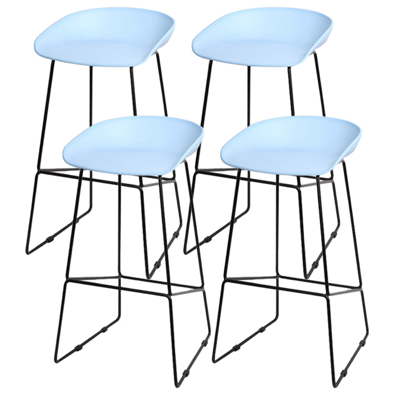 Industrial Indoor Barstool Iron Simple Tall Stool with Plastic Seat