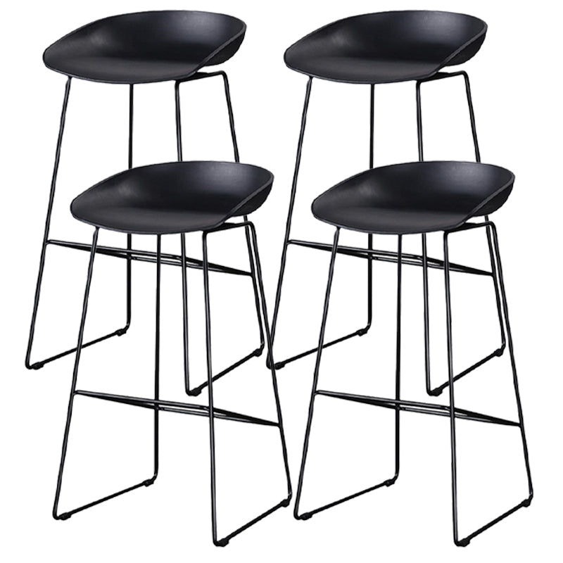 Industrial Indoor Barstool Iron Simple Tall Stool with Plastic Seat