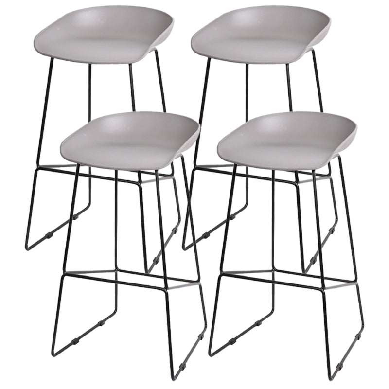 Industrial Indoor Barstool Iron Simple Tall Stool with Plastic Seat