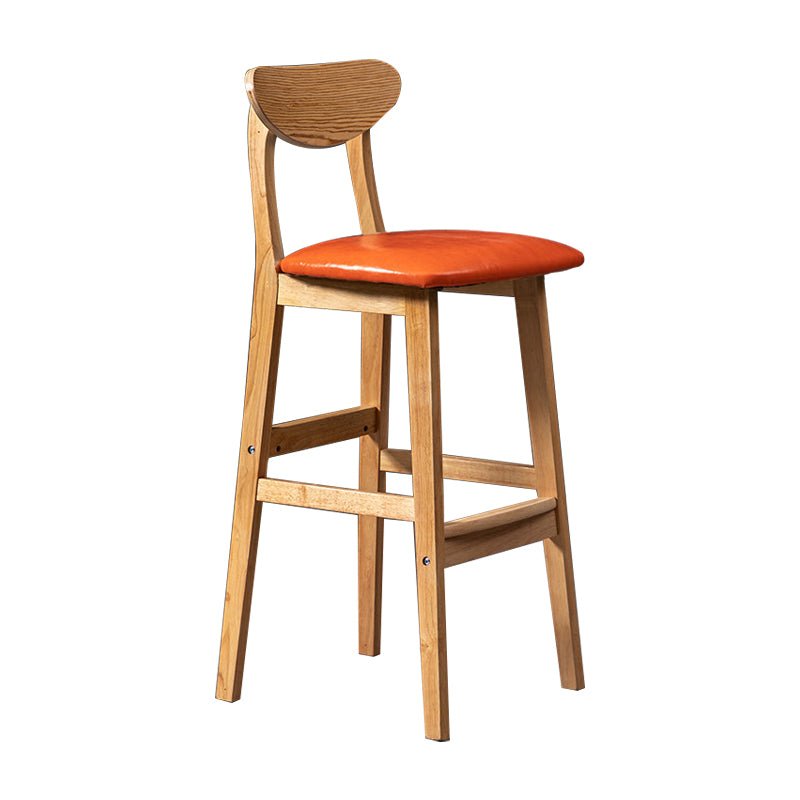 Scandinavian Padded Feet Barstools Restaurant Solid Wood Counter Barstool