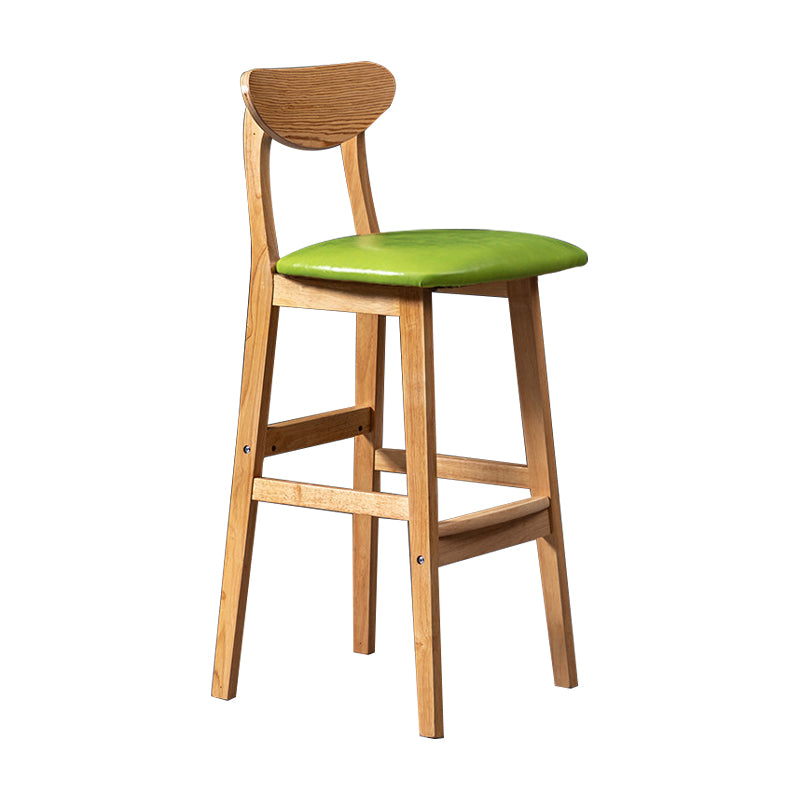 Scandinavian Padded Feet Barstools Restaurant Solid Wood Counter Barstool