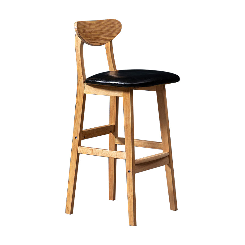 Scandinavian Padded Feet Barstools Restaurant Solid Wood Counter Barstool
