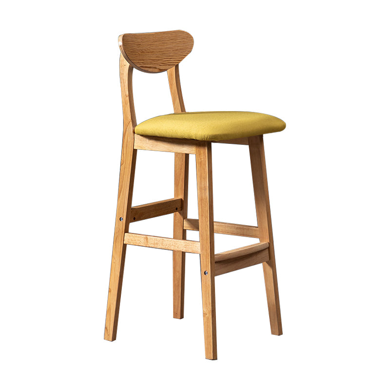 Scandinavian Padded Feet Barstools Restaurant Solid Wood Counter Barstool