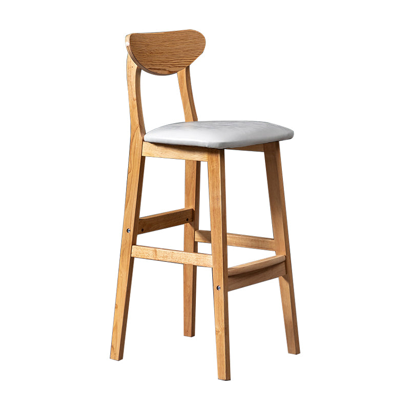 Scandinavian Padded Feet Barstools Restaurant Solid Wood Counter Barstool