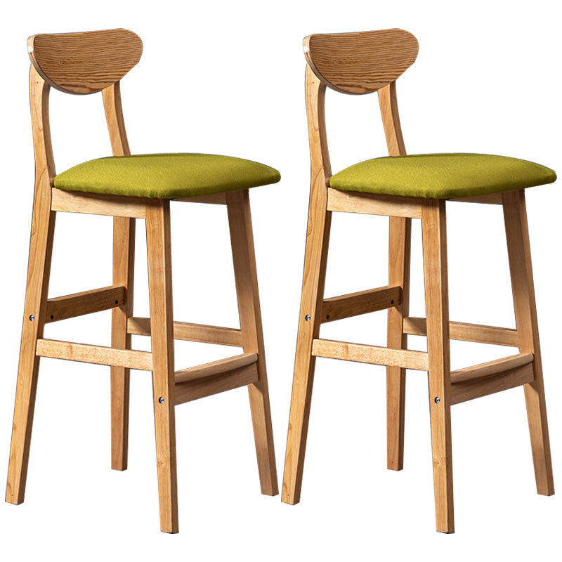 Scandinavian Padded Feet Barstools Restaurant Solid Wood Counter Barstool