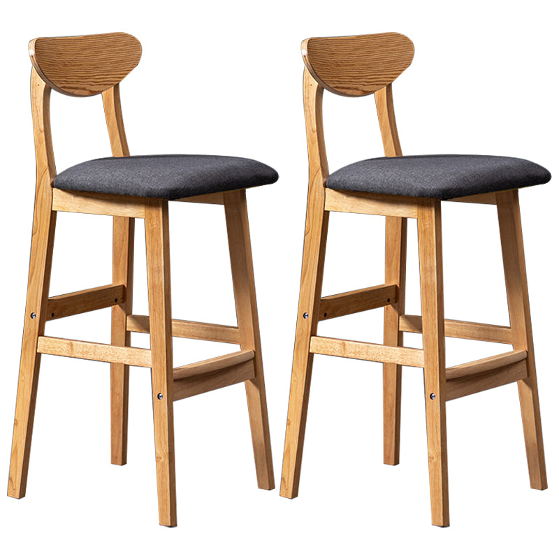 Scandinavian Padded Feet Barstools Restaurant Solid Wood Counter Barstool
